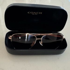 Coach Rose Gold Aviator Sunglasses